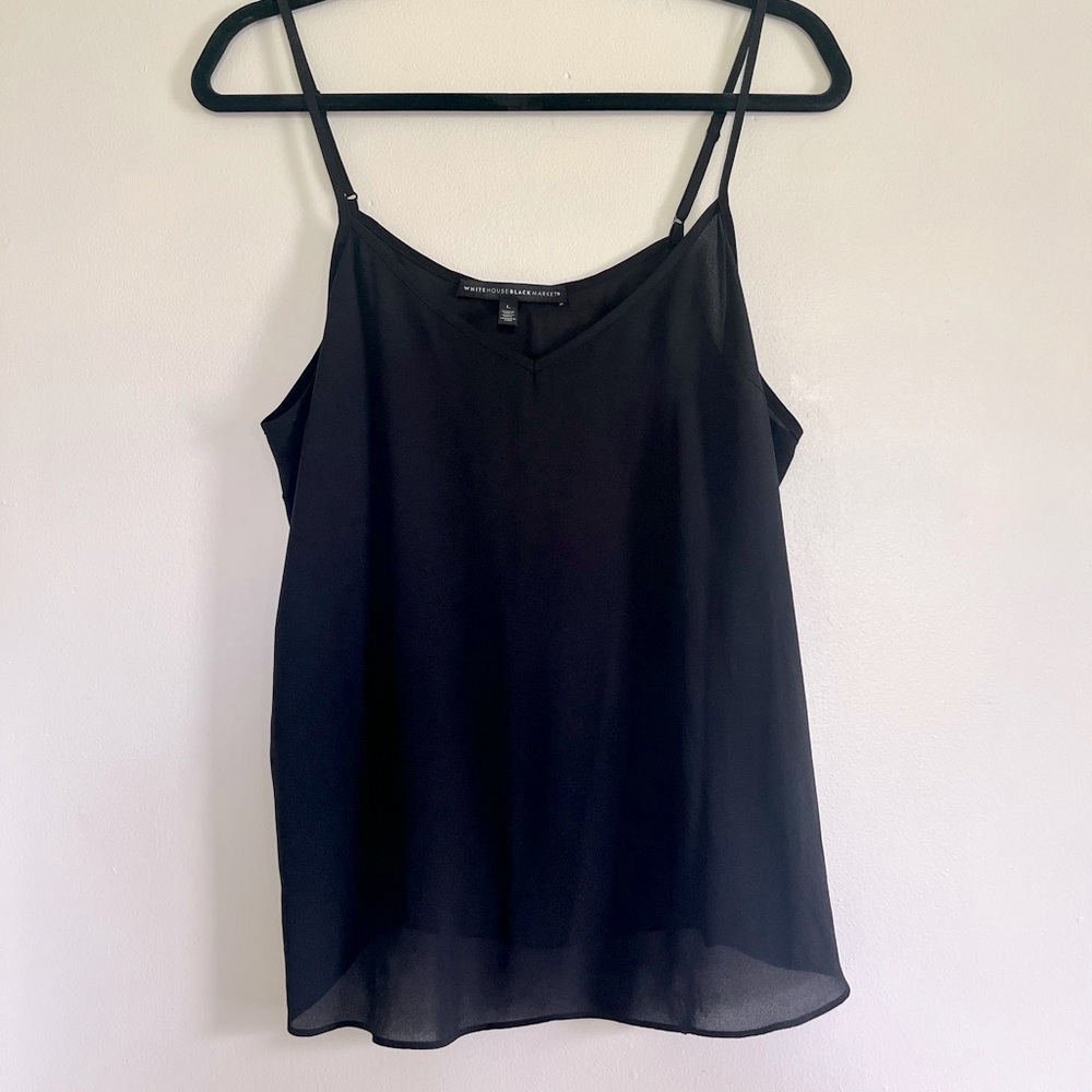 White House Black Market Black Spaghetti Strap Camisole Tank Top Size Large